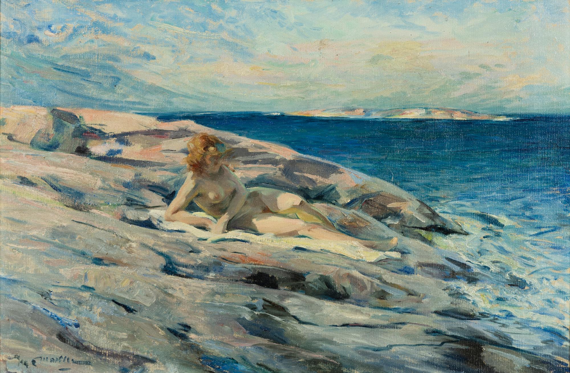 Helmer Masolle, olja på duk, signerad.