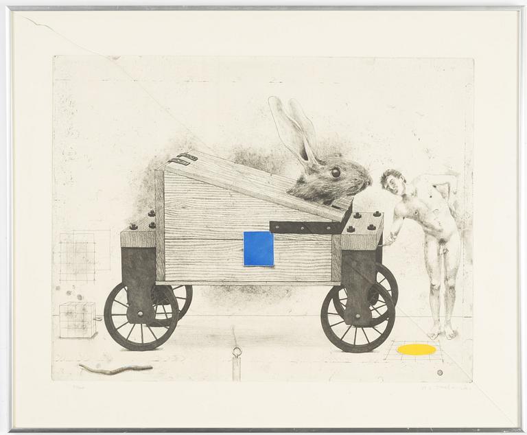 PG Thelander, färgetsning, 1975, signerad 47/100.