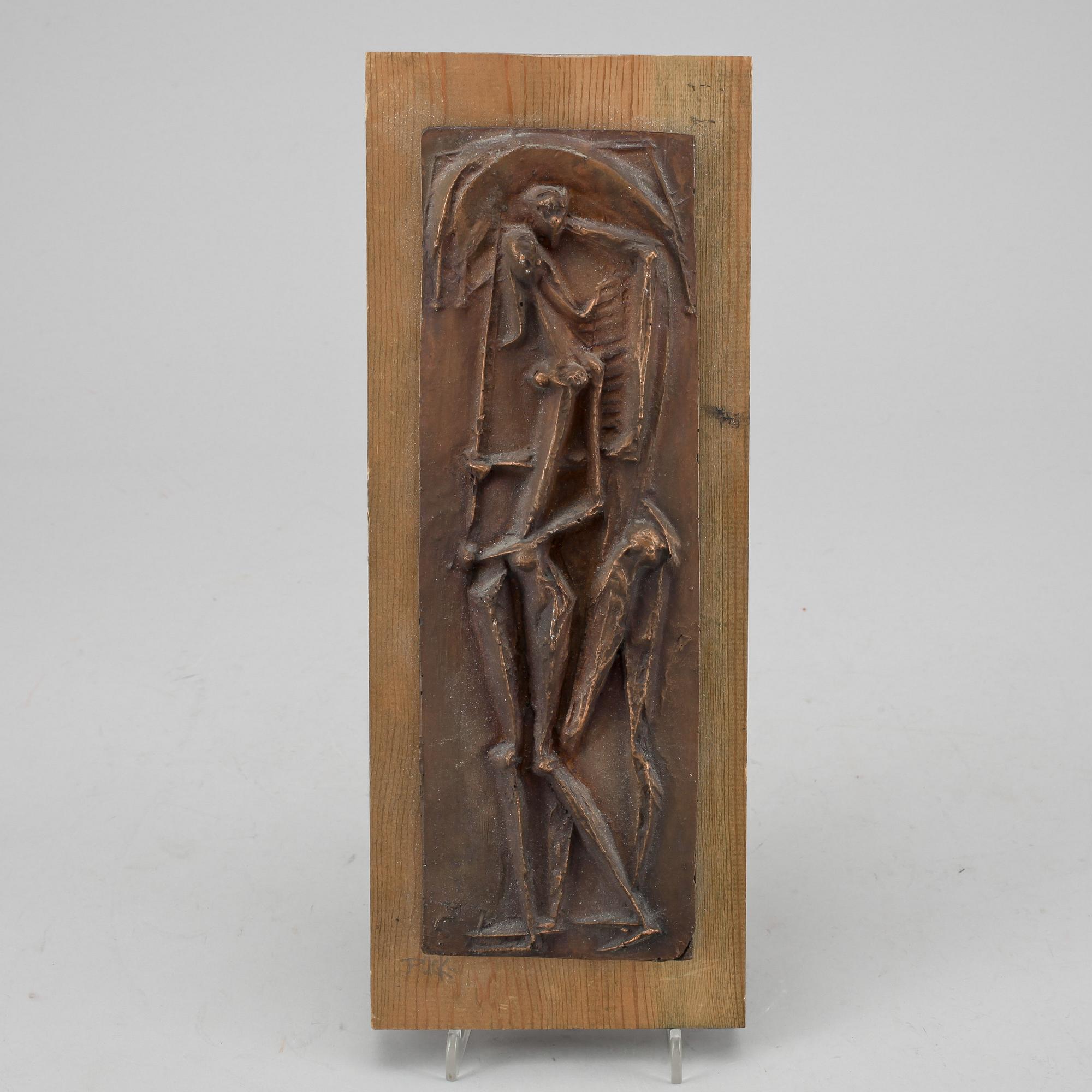 PUCK STOCKLASSA, skulptur / väggskulptur, koppar, signerad.