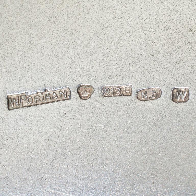 AFTONVÄSKA, silver, W. Porthan, Viborg 1918. Totalvikt ca 338 g.