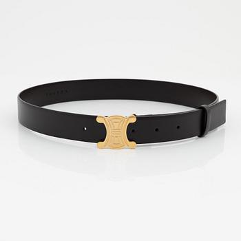 Céline, A brown leather belt, size 75.