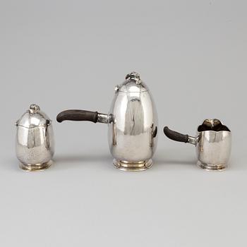 GAB, a three-piece silcer coffee service from Stockholm, 1918.