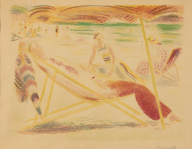 Isaac Grünewald, "På Alassios badstrand".