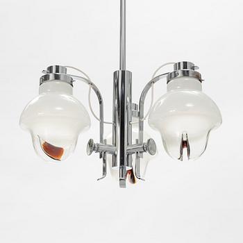 A ceiling lamp, Mazzega, Murano, Italy, 1970's.