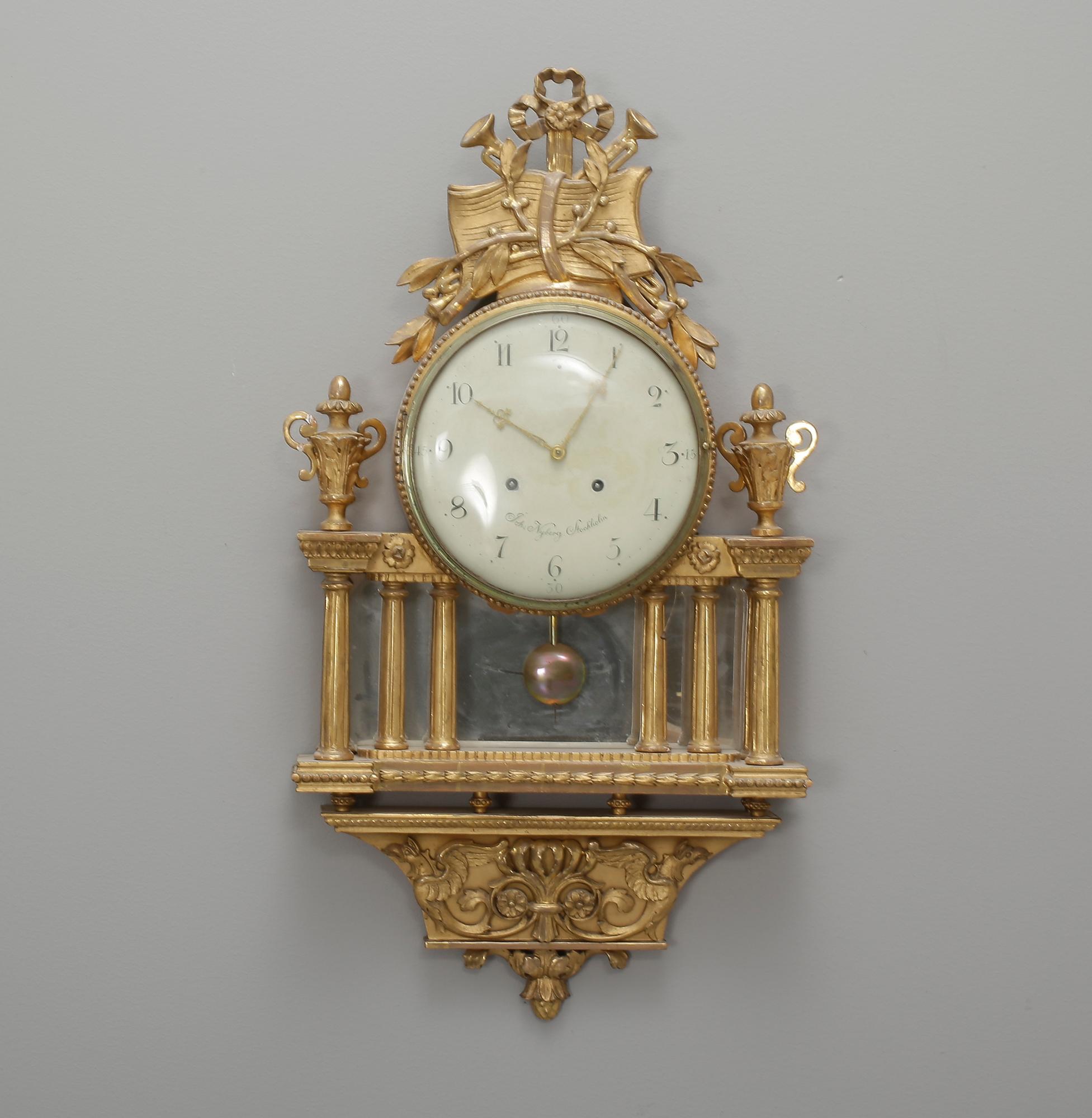 VÄGGPENDYL, Johan Nyberg, (urmakare i Stockholm 1787-1801).