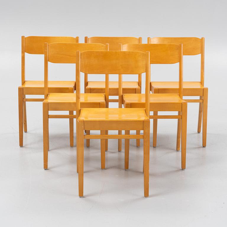 A set of six chairs, Edsbyverken, Sweden, mid 20th Century.