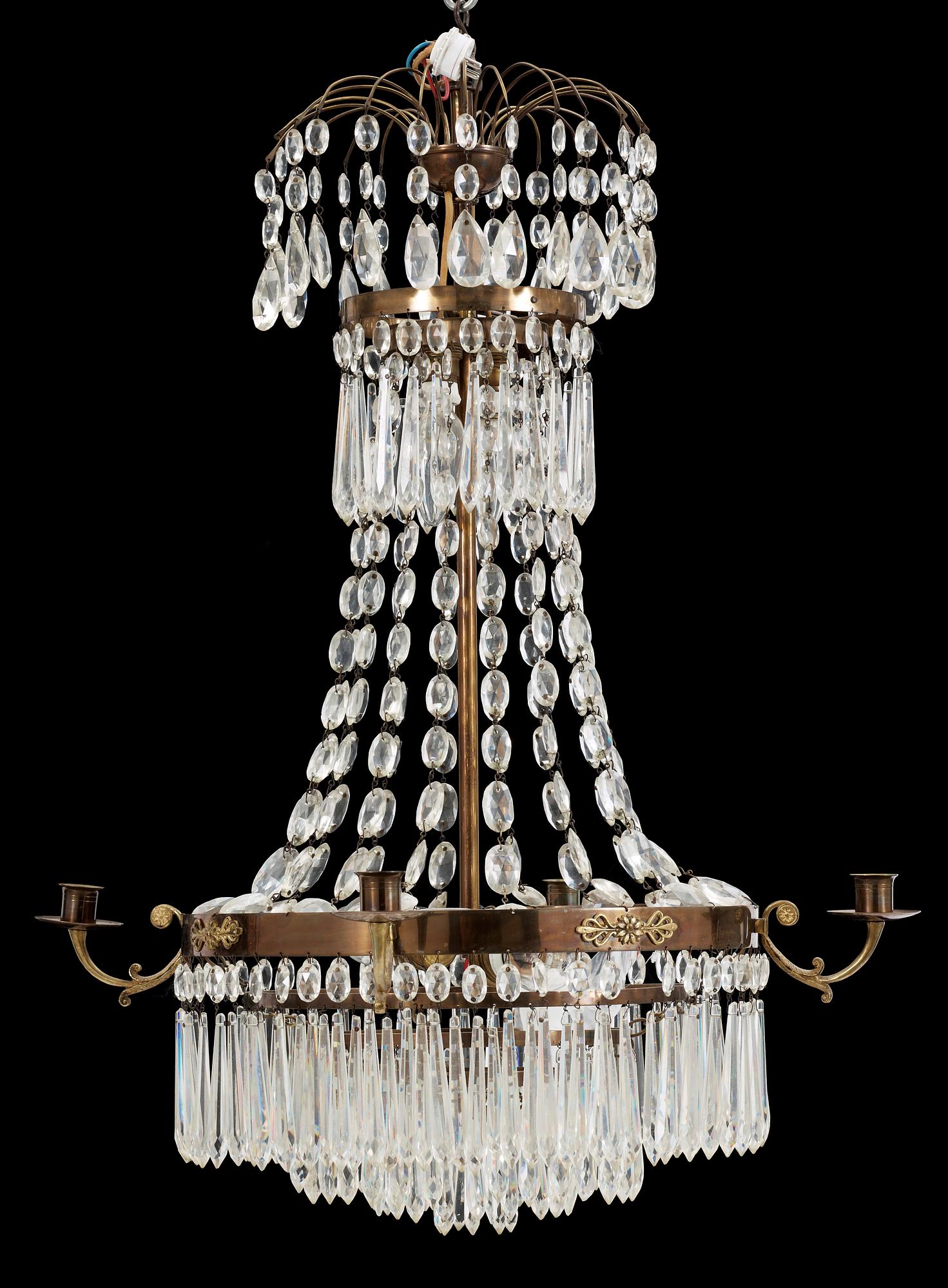 LJUSKRONA, empirestil, 1900-tal. Höjd ca 70cm.