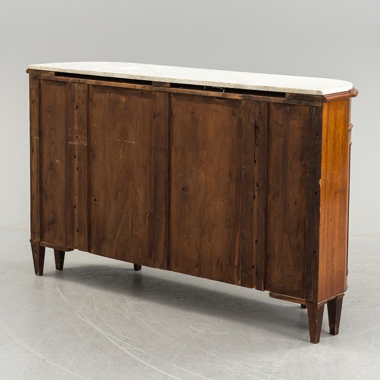 A 20th century marble top sideboard.