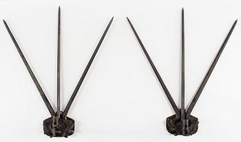 LAMPETTER, ett par samt HUGGARE, 1800-tal.