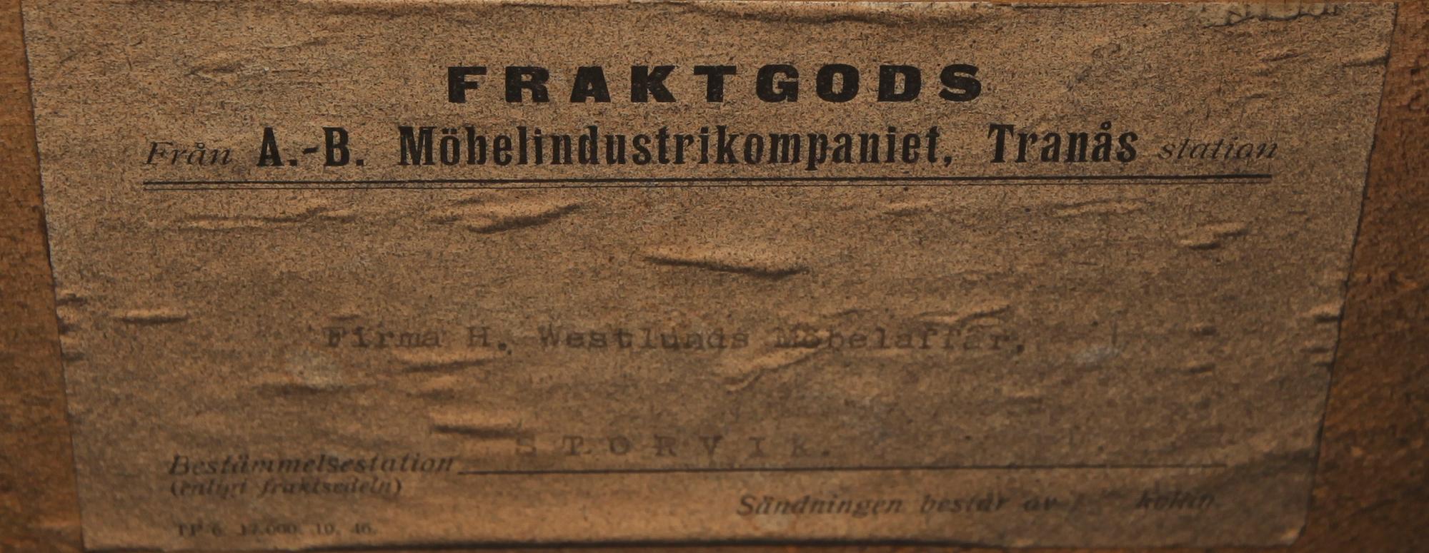 STOLAR, 4 st, 1900-talets andra hälft.