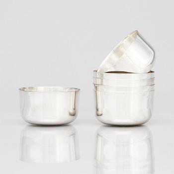 Sköljskålar, 6 stycken, Indien, silver, ostämplade. Alva & Gunnar Myrdals samling.