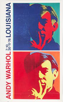 Andy Warhol · ANDY WARHOL, efter. Utställningsaffisch, Louisiana, 1978.