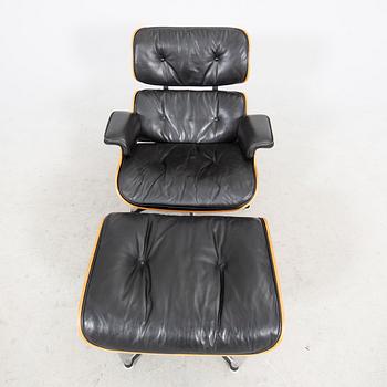 Charles and Ray Eames, a "Loounge chair" and stool Herman Miller 1960/70s.