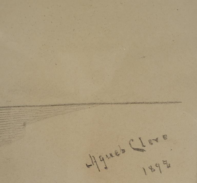 AGNES CLEVE, teckning, signerad och daterad 1892.