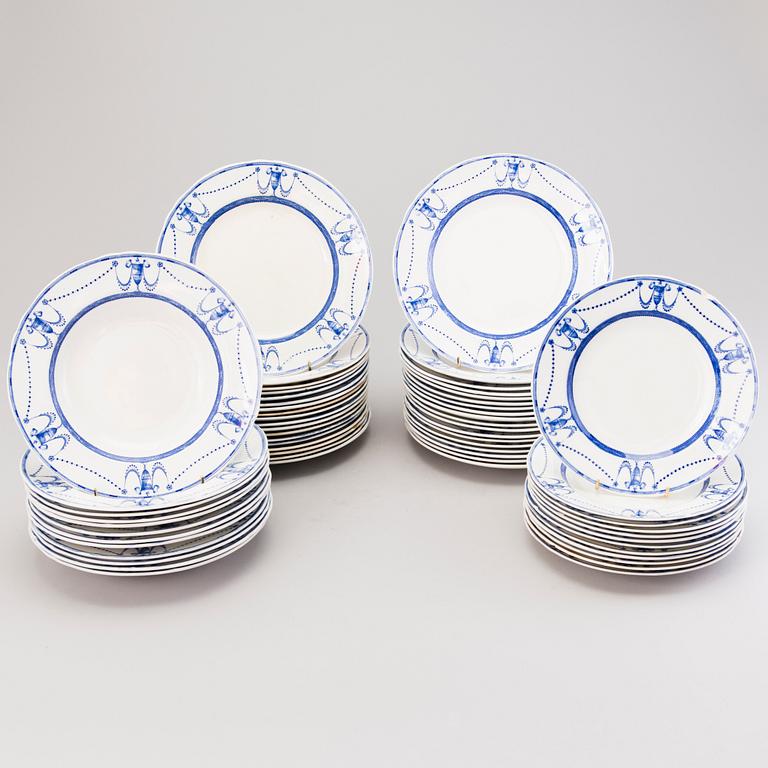 MATSERVIS, 70 delar, flintgods, "Deva", Minton, England 1800-talets slut.