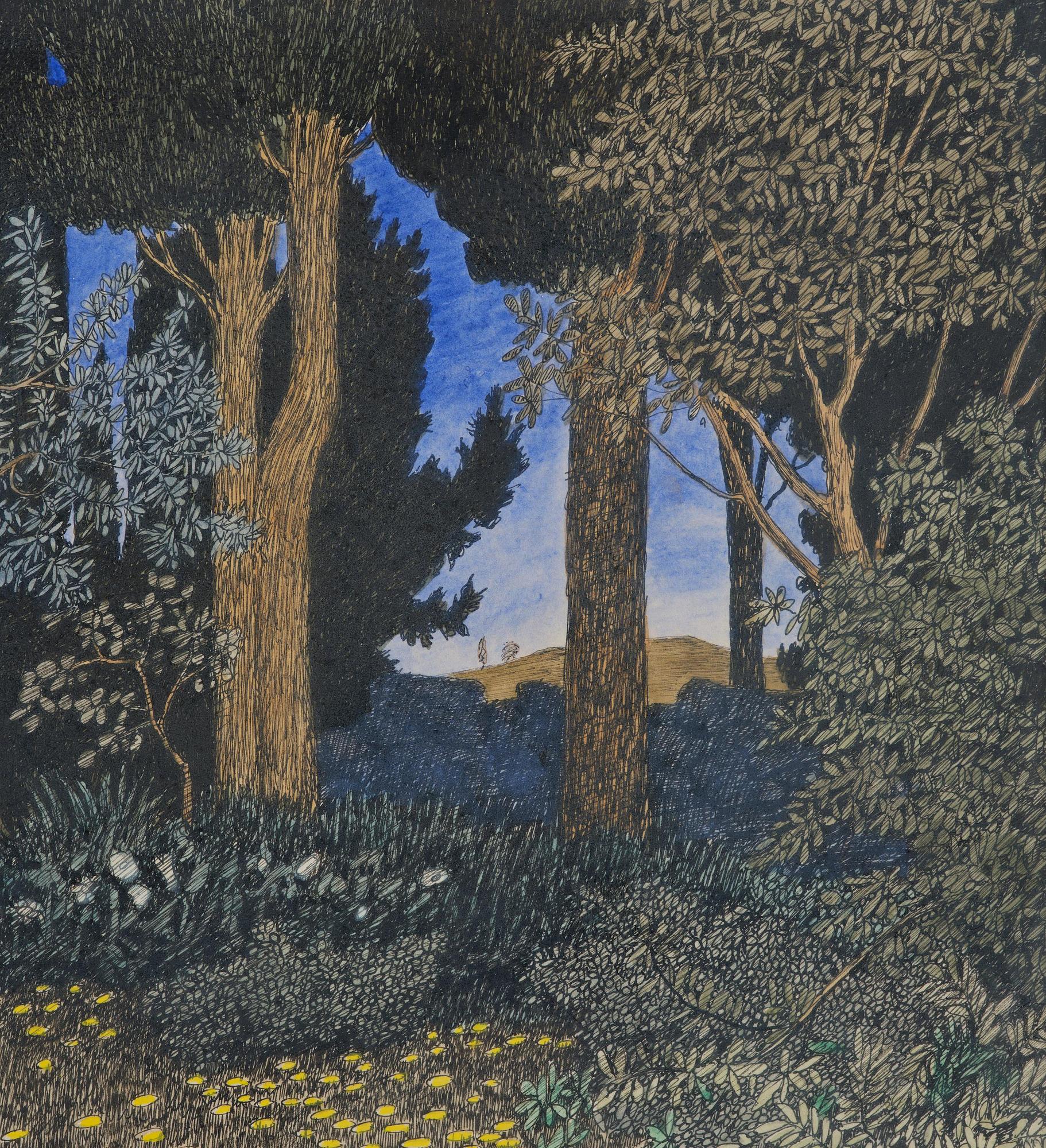 Oskar Bergman, Grove in Fiesole, Italy.