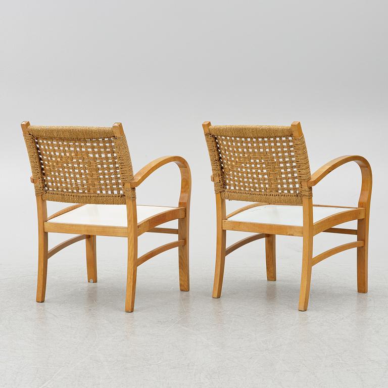 Axel Larsson, a pair of armchairs, presumably Bodafors, Sweden, 1930's.