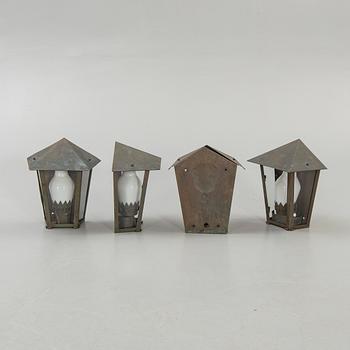 Exterior lighting, 4 pcs, second half of the 20th century.