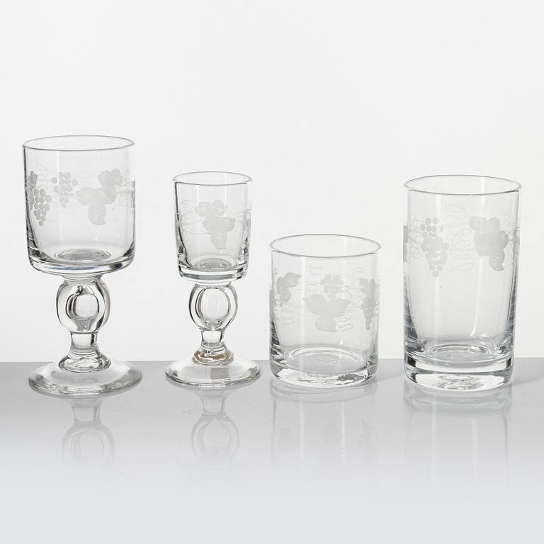 Glasservis, 28 delar, "Swedish Old", Reijmyre, 1900-tal.