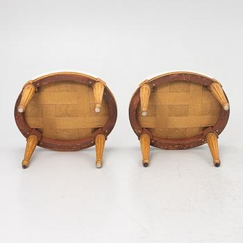 A pair of Louis XVI-style stools, late 19th century.