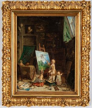 August Jernberg, attributed to, oil on panel,