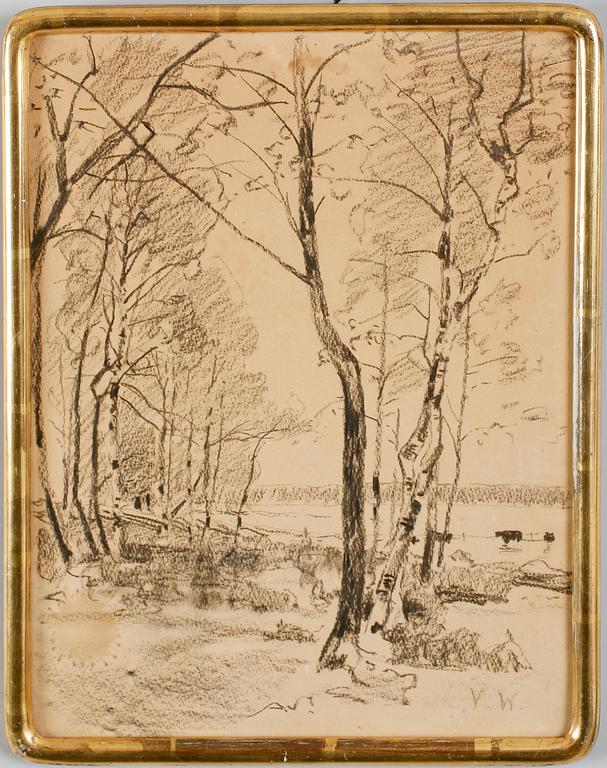 VICTOR WESTERHOLM, krita, monogramsignerad.