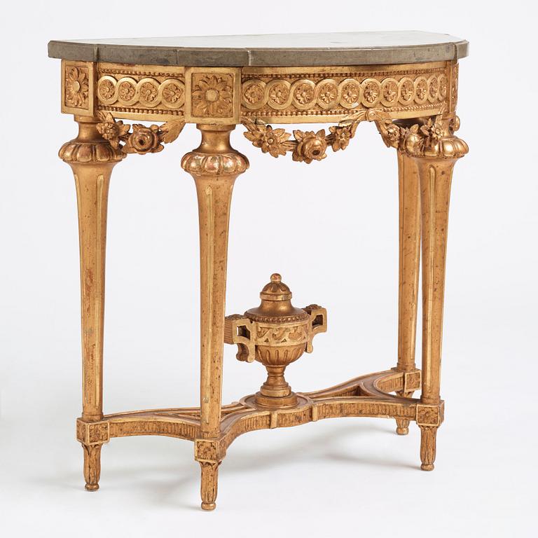 A Gustavian late 18th century console table.