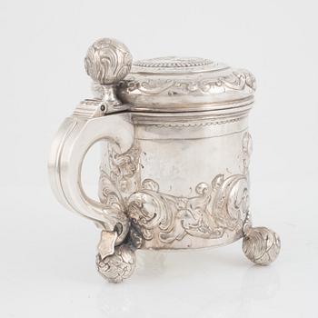 A Sweish silver tankard, mark of CG Hallberg, Stockholm 1950.