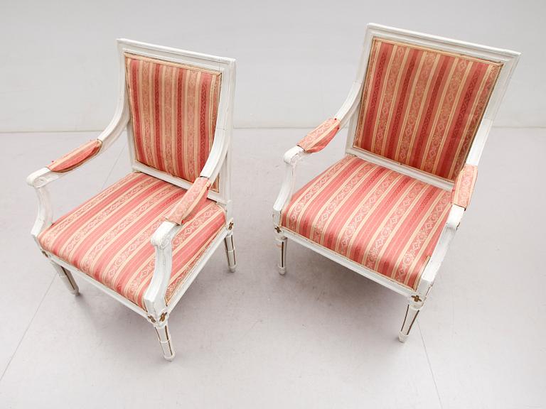 KARMSTOLAR, 1 par, gustavianska, 1700-talets slut.