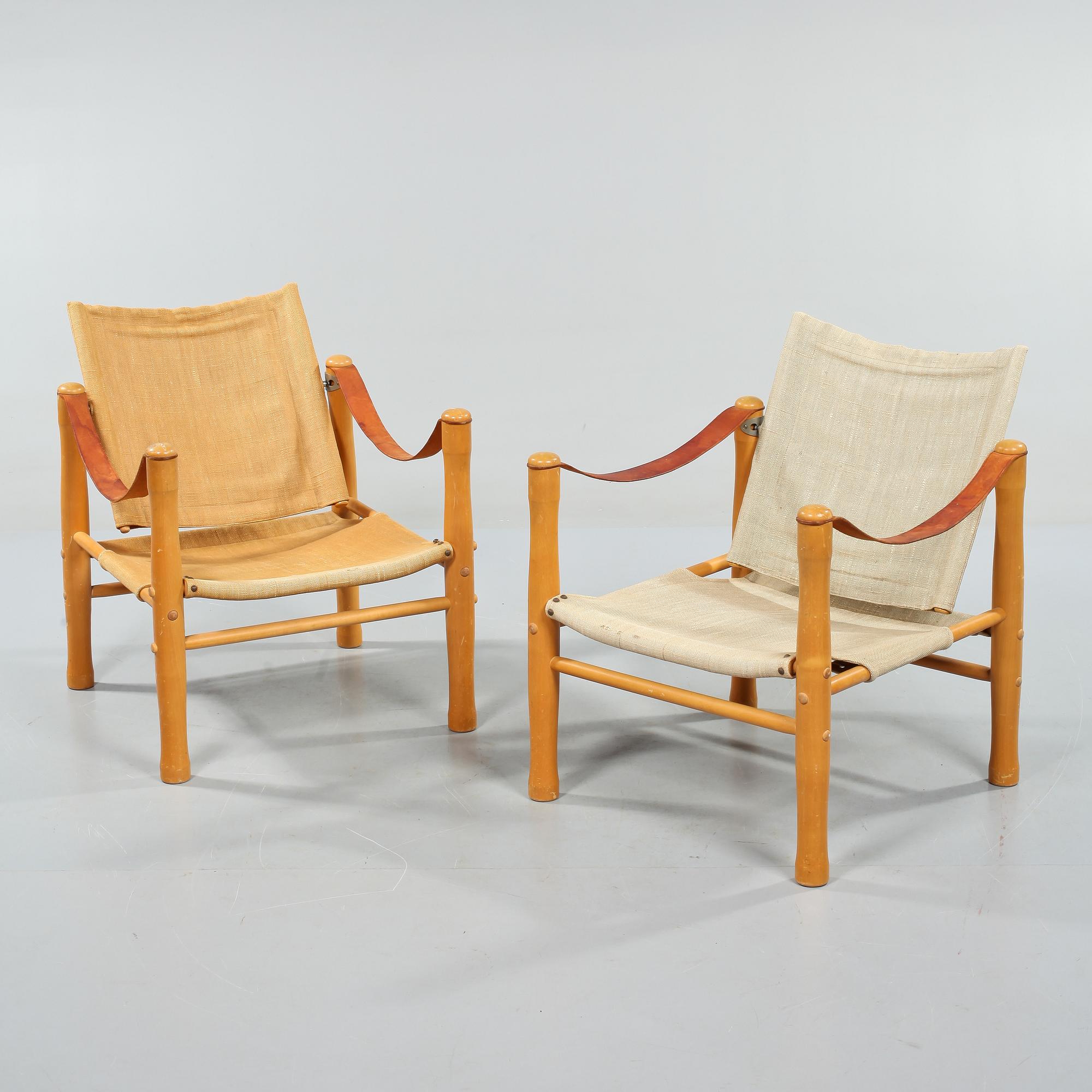 KARMSTOLAR, ett par, "Safari", Elias Svedberg, NK:s Triva-serie, 1950-tal.