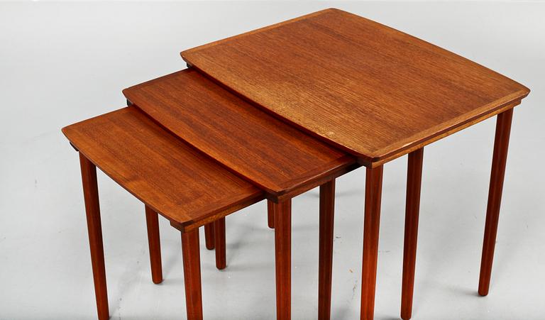 SATSBORD, 3 st, Möbelintarsia, Danmark, 1900-talets tredje kvartal.