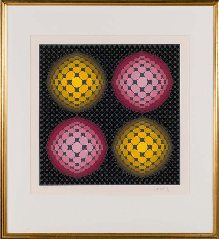 VICTOR VASARELY, colour lithograph, signed and numbered 184/250.