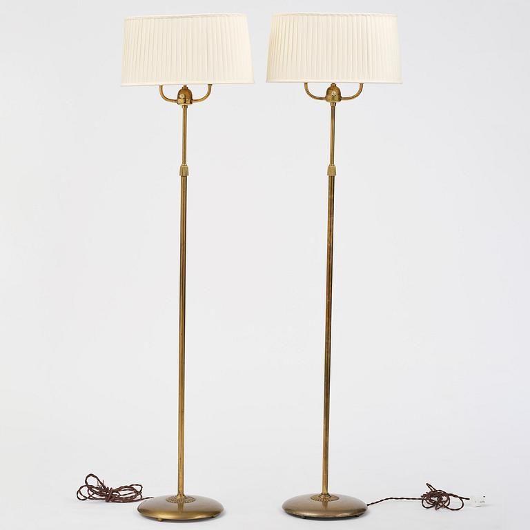 Bertil Brisborg, a pair of floor lamps model 31376, Nordiska Kompaniet, Sweden, 1940s.