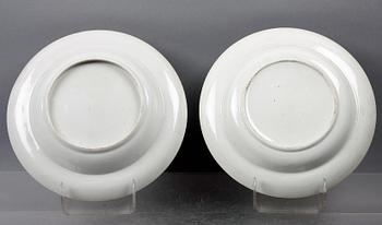 TALLRIKAR, 4 st, porslin, Kina 1800-tal.