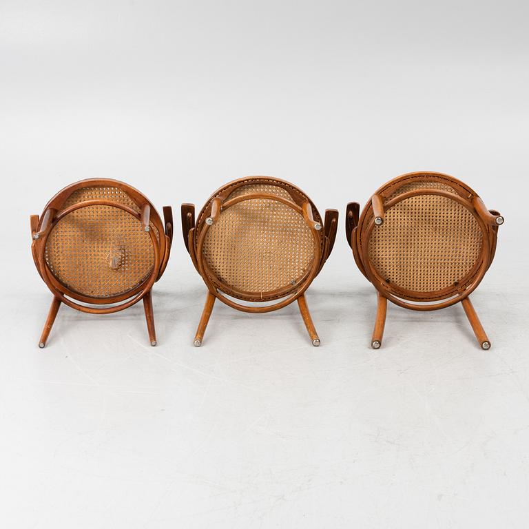 Armchairs, 6, model no. 3, Thonet, first half of the 20th century.