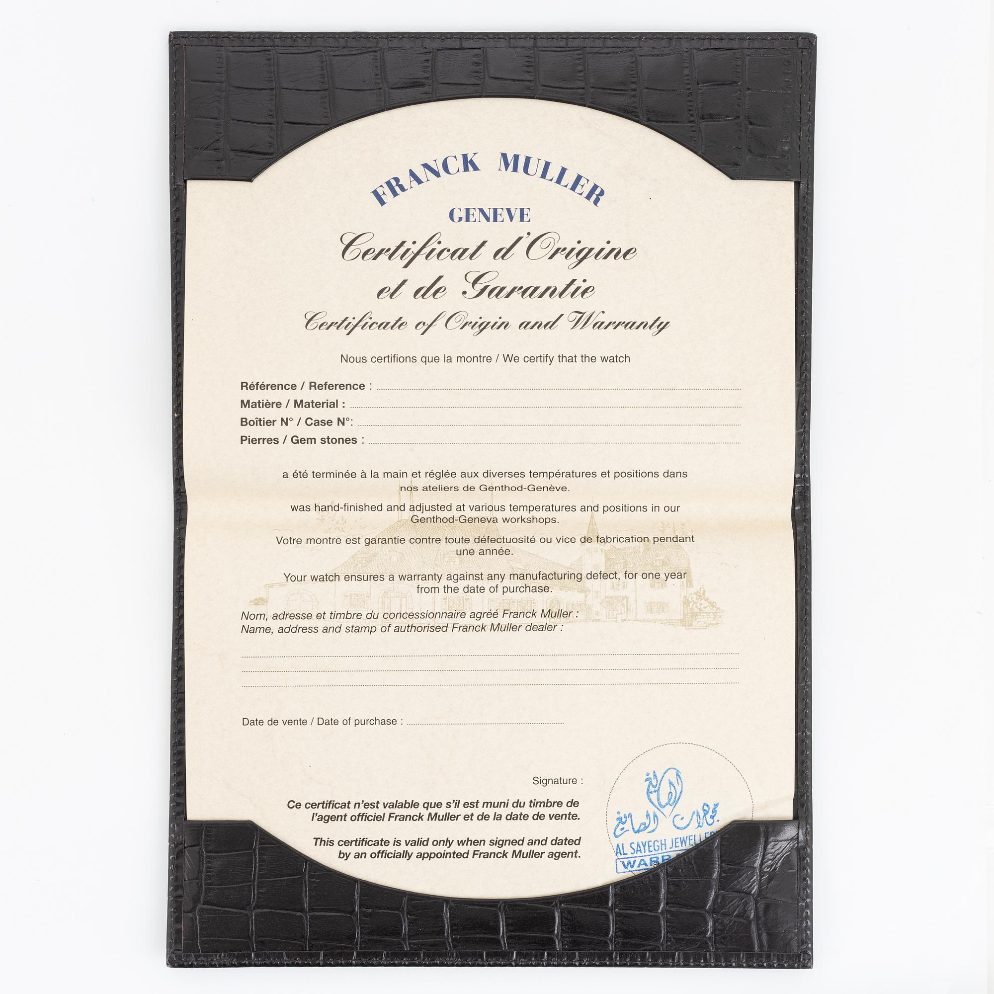Franck Muller, Long Island, wristwatch, 30,5 x 43 (52) mm.