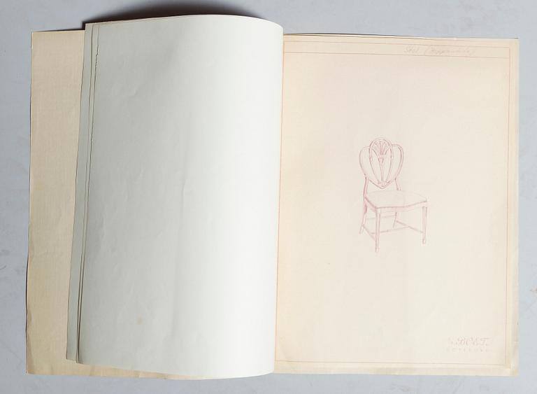 MATSALSSTOLAR, 18 st, Hepplewhitestil, Nils Lindell, 1900-talets mitt, Boet.