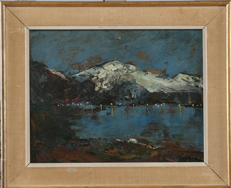 OLAV STRÖMME, olja på pannå, signerad.