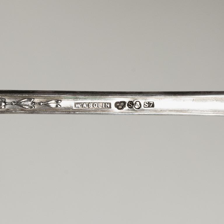 W.A. Bolin, Bestickuppsättning, 65 delar, silver, modell F, Stockholm, bl a 1926.