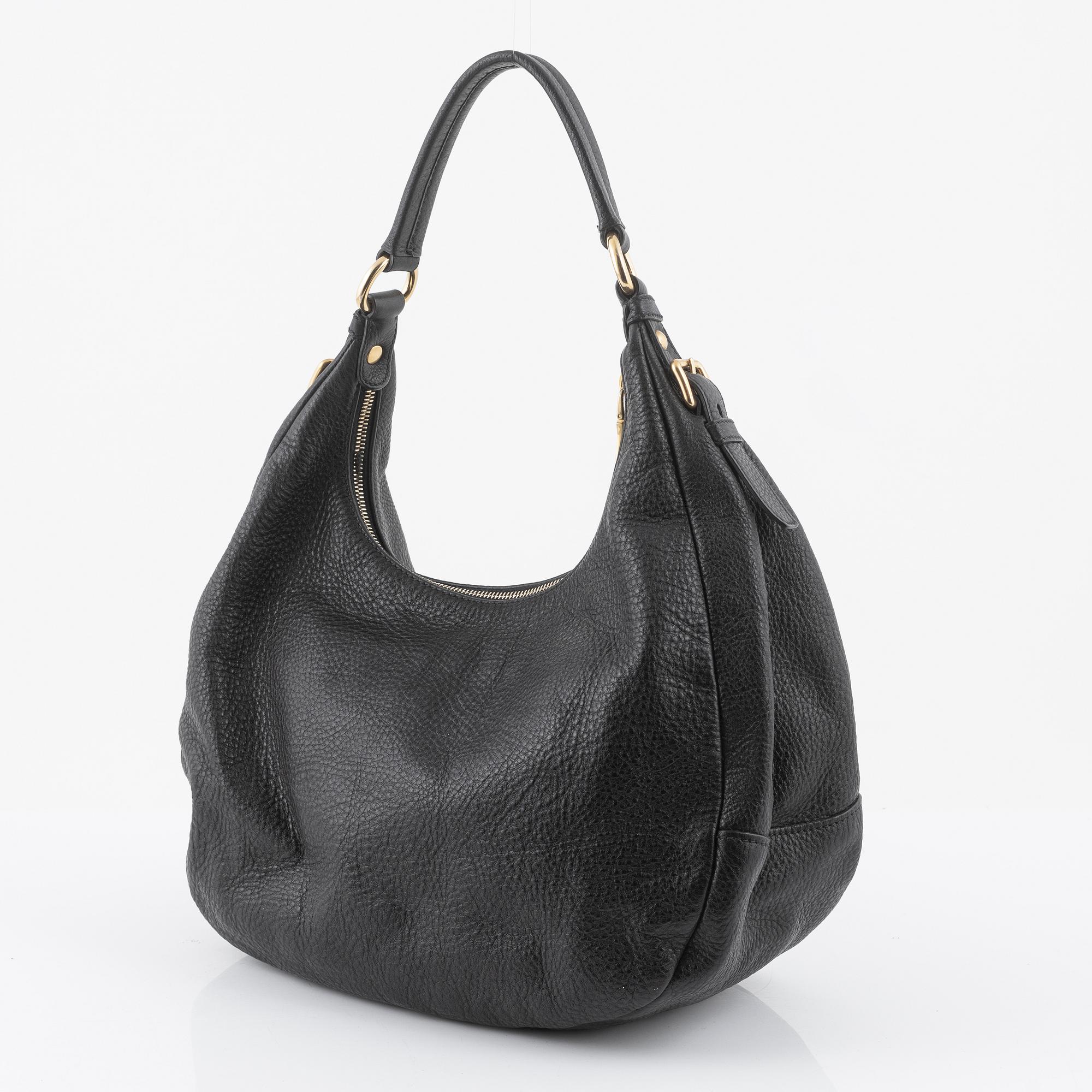 Prada, väska, svart läder.