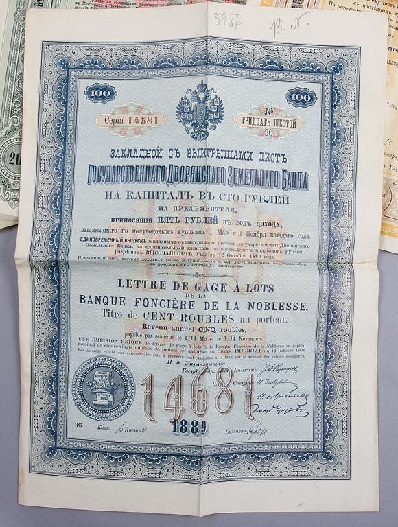 AKTIEBREV, 28 st, Ryssland, 1800-tal.