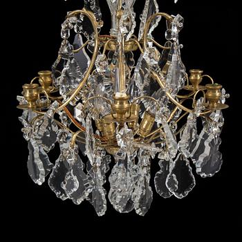 A Rococo style chandeleir, second half of the 20th century. Height ca 56 cm.