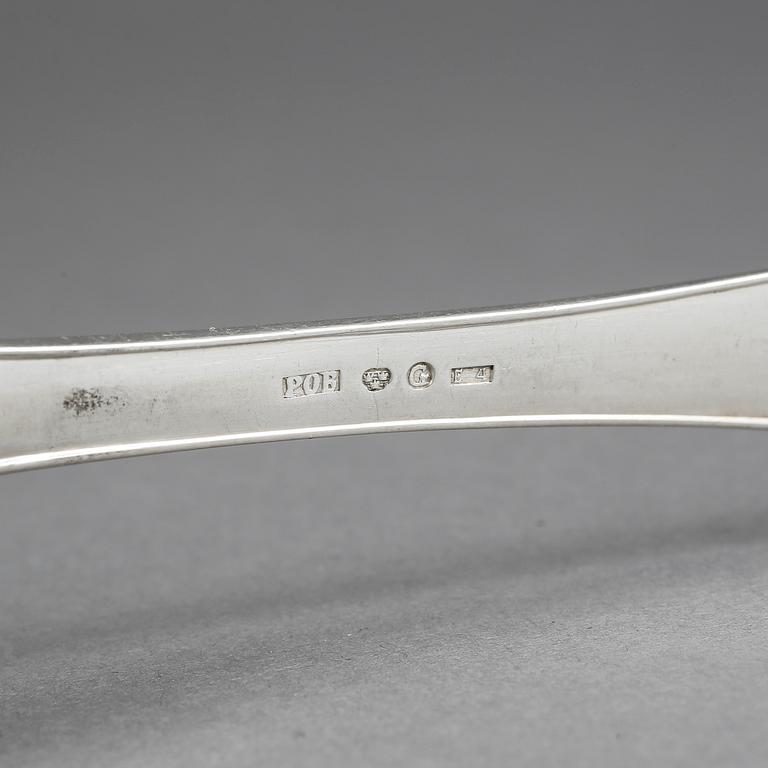 MATSKEDAR, 6 st, silver, Pehr Olof Bäckström, Gävle 1835. Tot ca 363 gram.