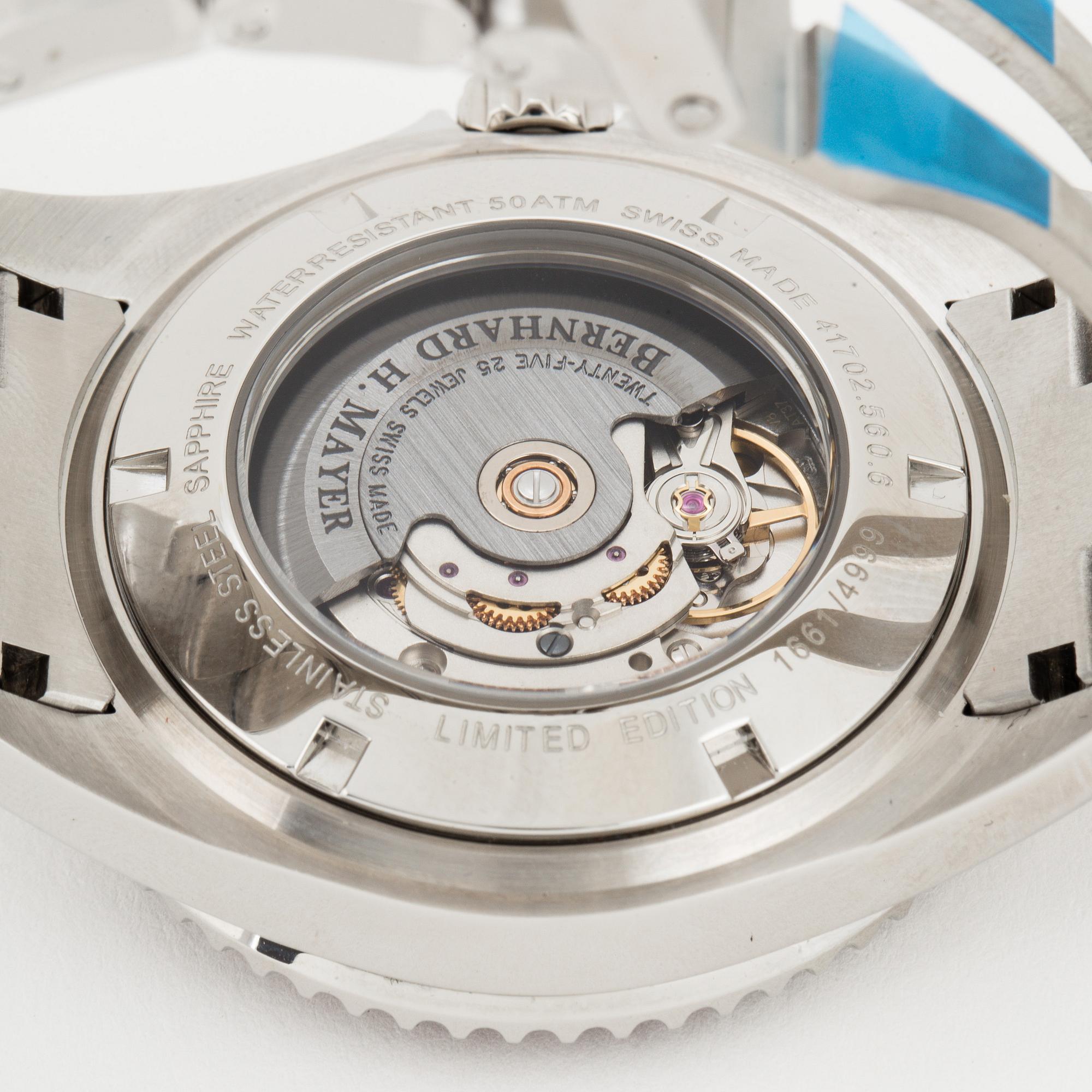 BERNHARD H MAYER, Nauticus, wristwatch, 41 mm.