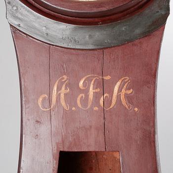 A grandfather clock by Carl Lindbergh in Söderberke, dated 1821.