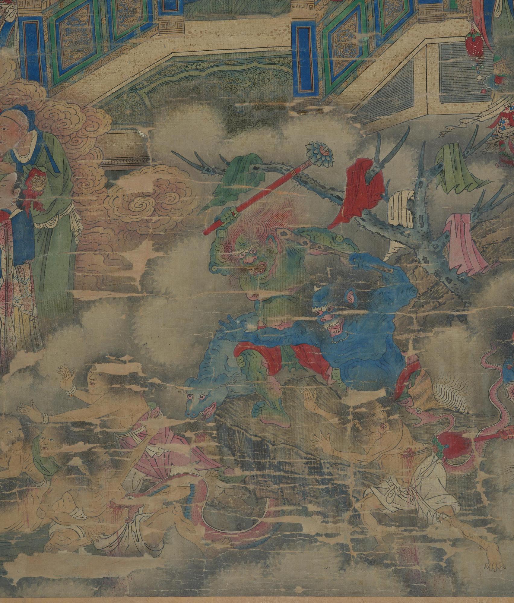 A large painting by anonymous artist, Qing dynasty, 18/19th century.