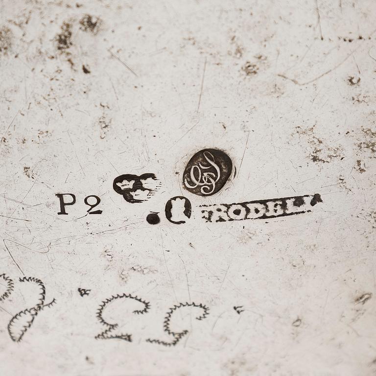 A Gustavian silver coffee pot, maker's mark of J. Henrik Frodell, Stockholm 1797.