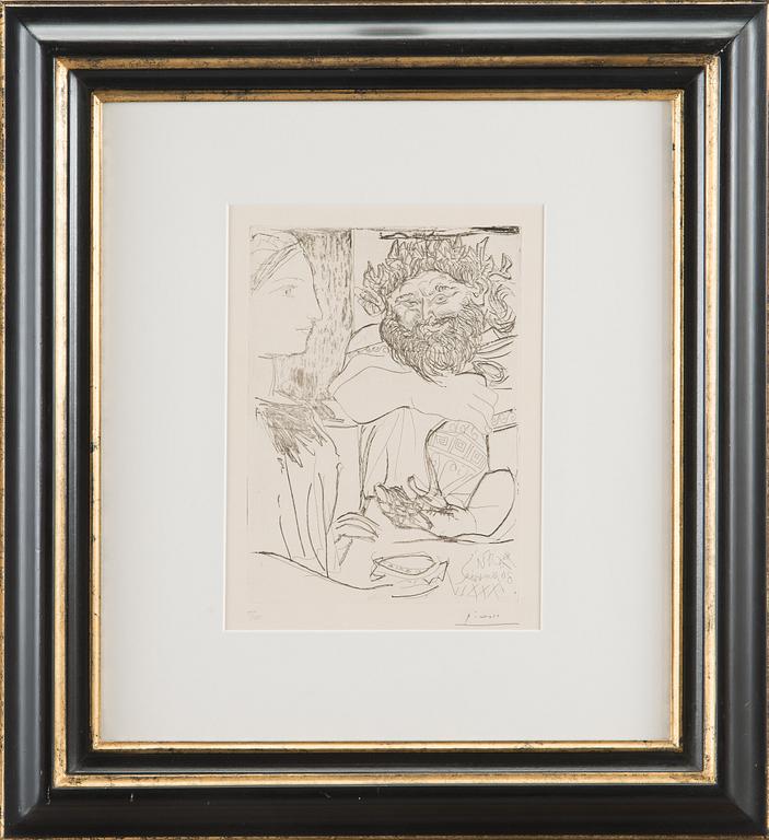 Pablo Picasso, "Bacchus et Femme de Profil".