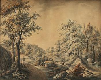 Justus Fredrik Weinberg, Pastoralt landskap med figurer.