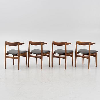 Knud Faerch, stolar, 4 st "Kohornstolen", nr 521, Slagelse Möbelvaerke, Danmark.